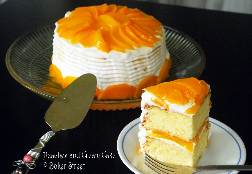 Peaches and Cream Cake - Baran Bakery