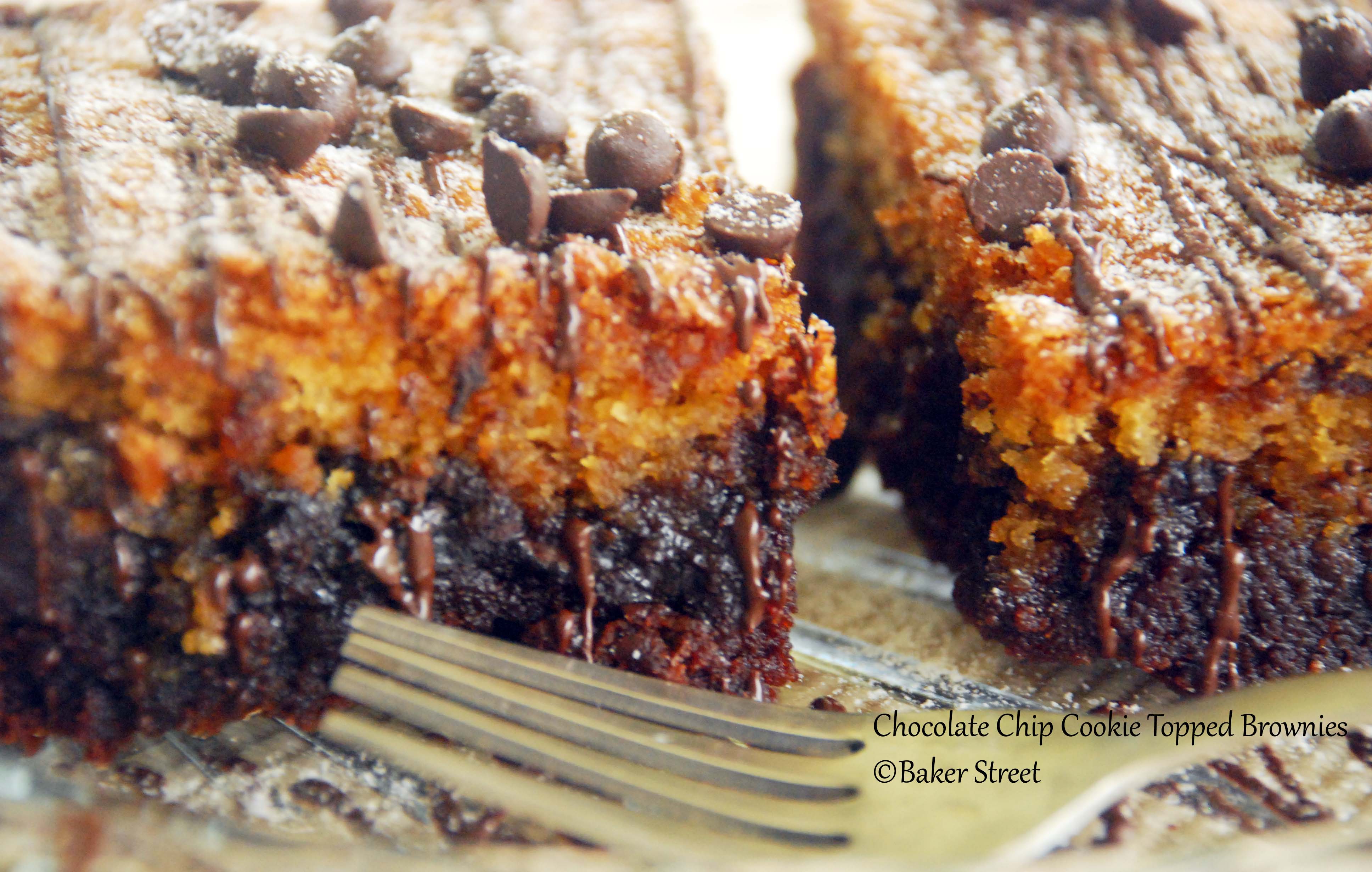 Chocolate Chip Cookie Topped Brownies