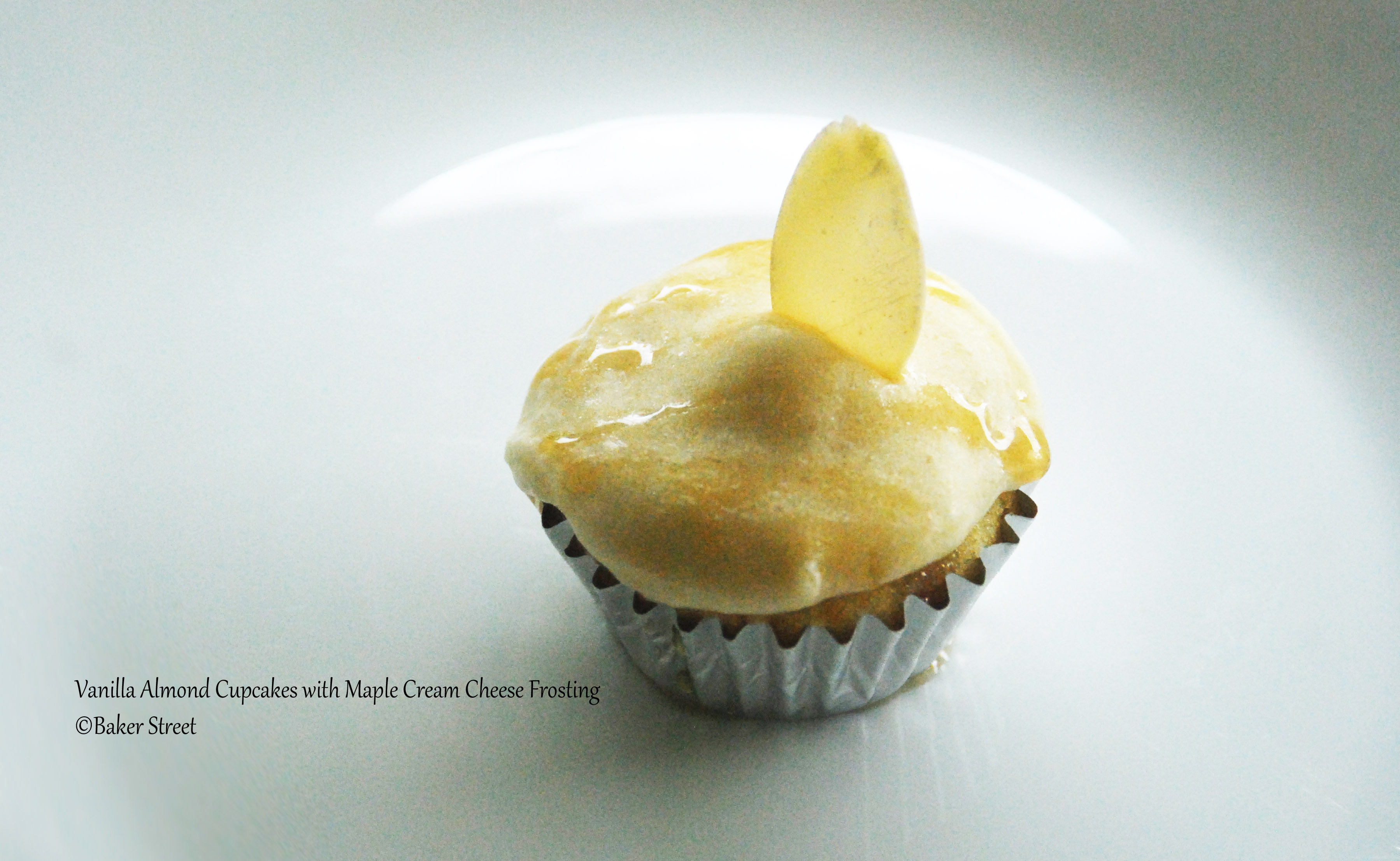 Vanilla Almond Cupcakes w/ Maple Cream Cheese Frosting