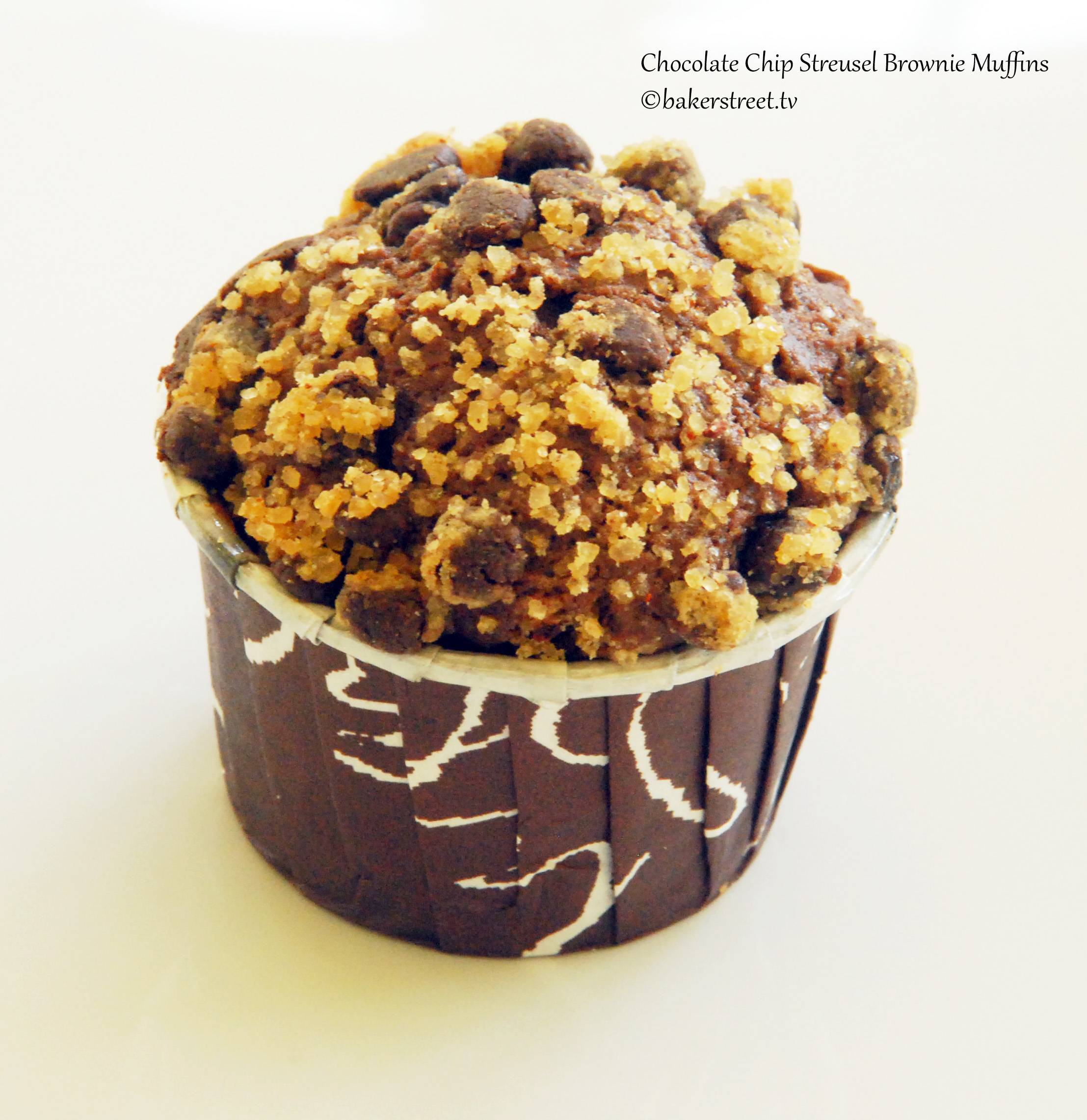 Chocolate Chip Streusel Brownie Muffins