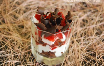 Brownies and Strawberry Mascarpone Whip Parfait