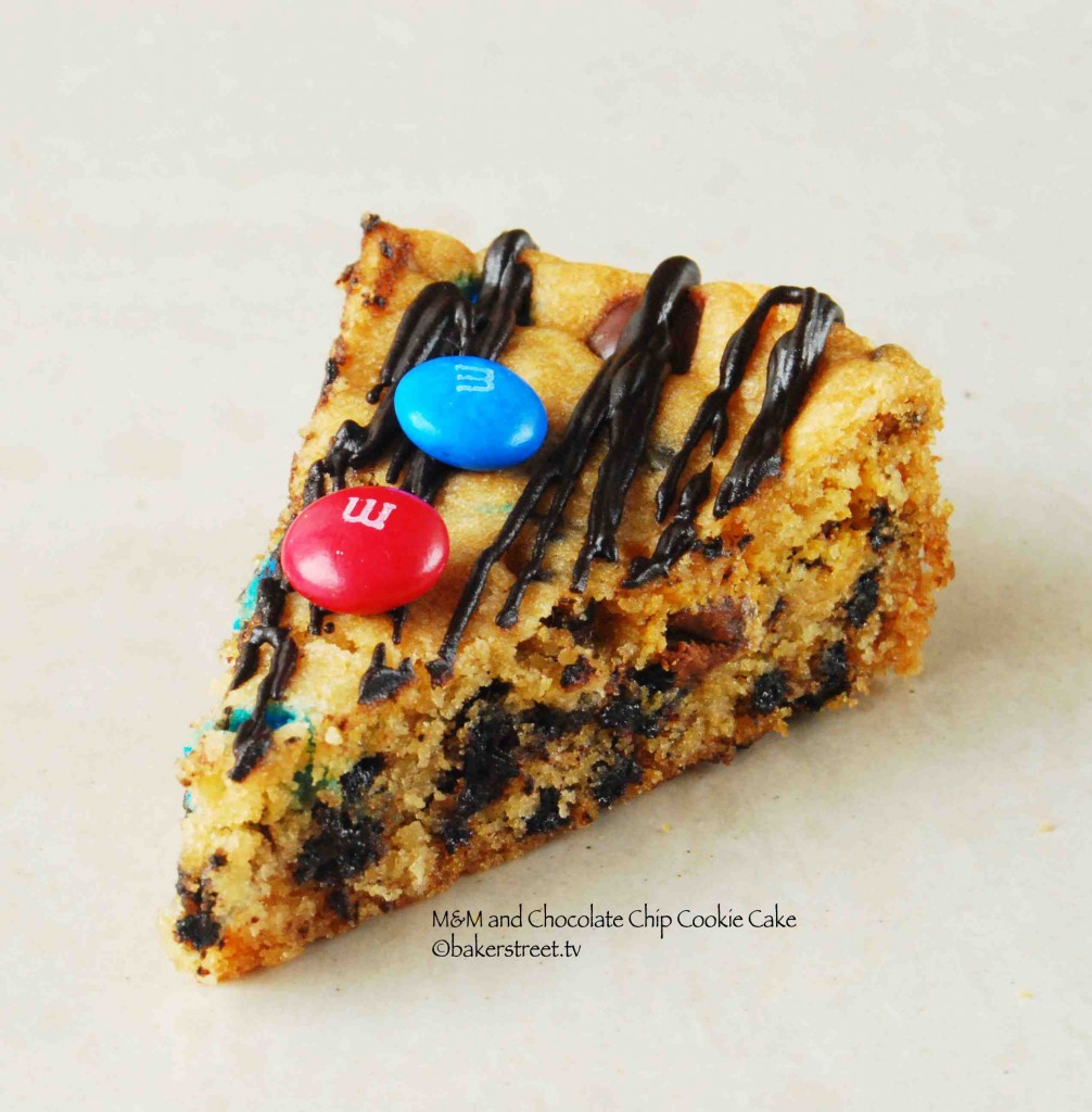 Cookie Cake {W/ Chocolate Chips + M&Ms}