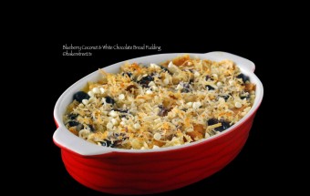Blueberry Coconut and White Chocolate Bread Pudding 2-5