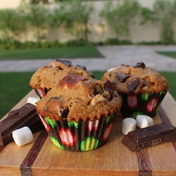 Browned Butter Dark Chocolate Marshmallow Muffins1