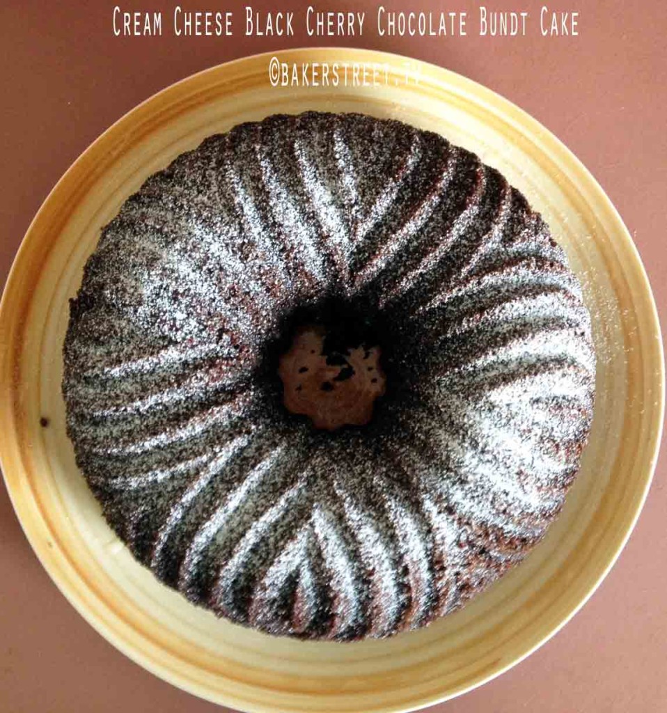 Cream Cheese Black Cherry Chocolate Bundt Cake